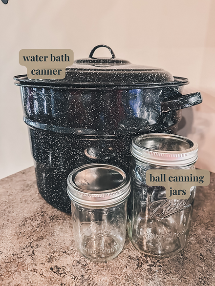 canning jars and water bath canner